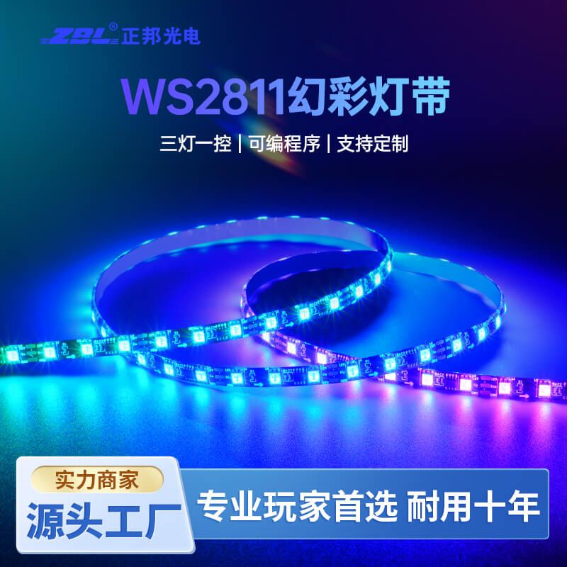 单片机可控WS2811灯带DC12V幻彩外置IC可编程 - 1